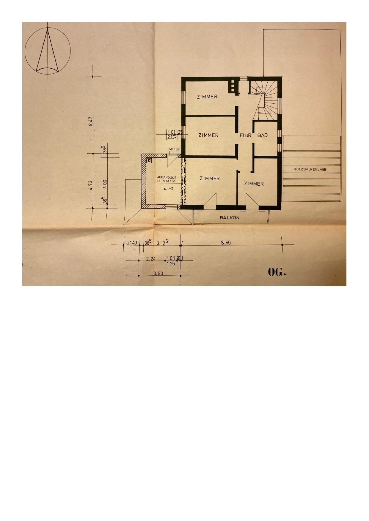 Bauplan Obergeschoss