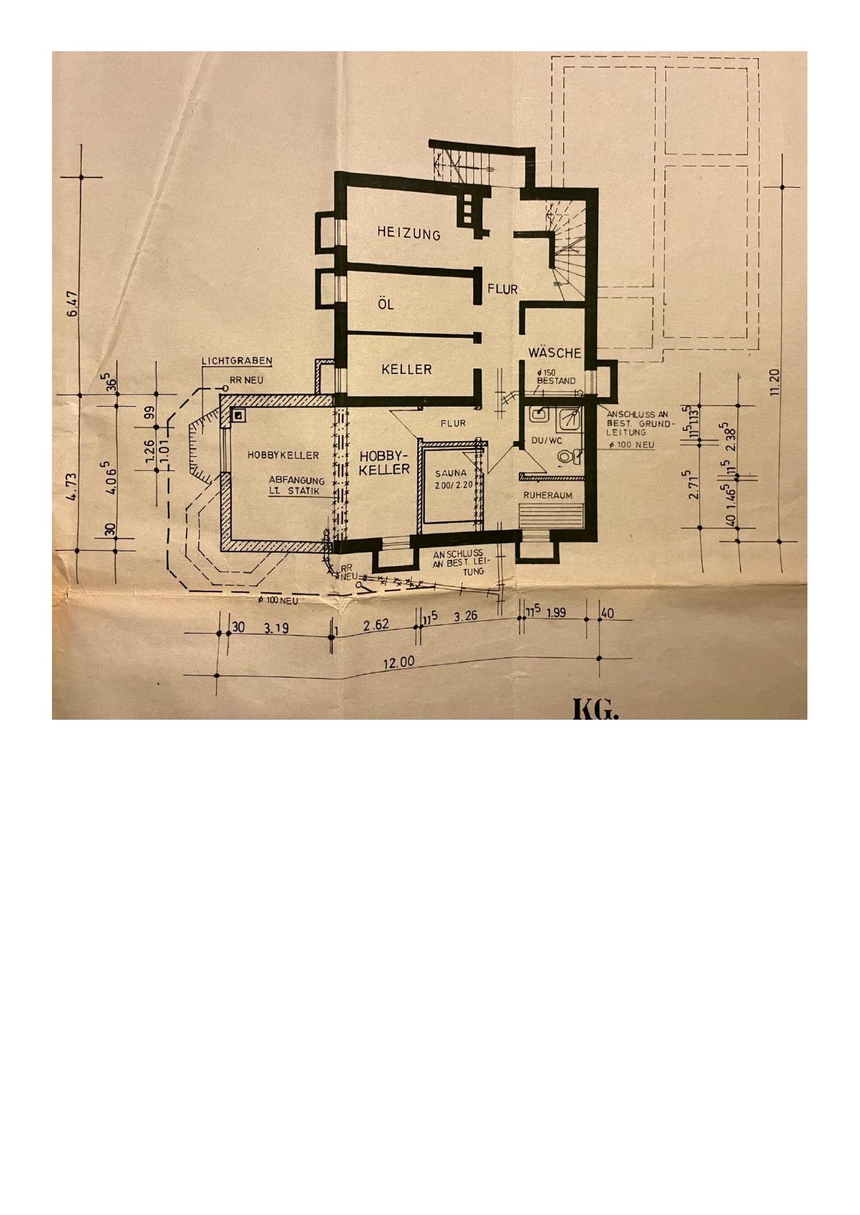Bauplan Kellergeschoss